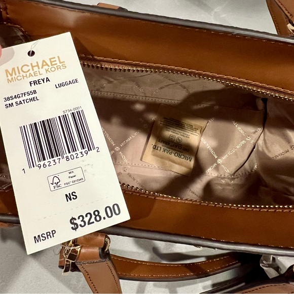Michael Kors Freya brown Top Handle Small Satchel with Crossbody strap - Picture 2 of 5